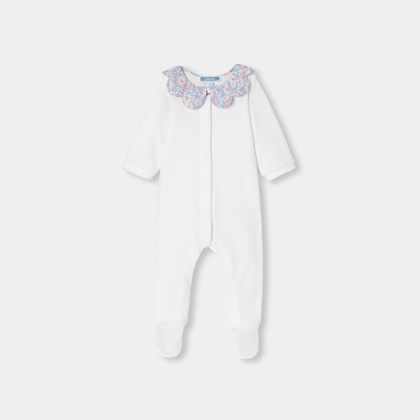 Pyjama bébé fille en velours blanc jacadi de null