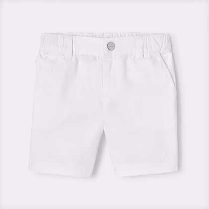 Short bébé garçon en coton - blanc