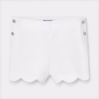 Short enfant fille en piqué de coton - blanc