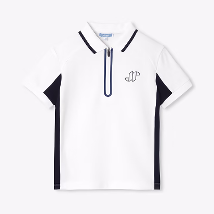 Polo enfant garçon en piqué de coton - blanc
