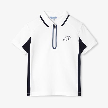 Polo enfant garçon en piqué de coton - blanc