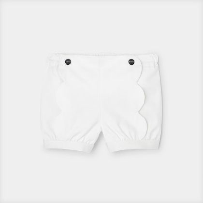 Short en twill bébé fille - blanc