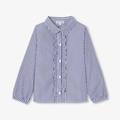 Chemise enfant fille en popeline rayée
