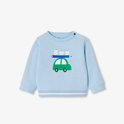 Sweat bébé garçon en molleton - bleu clair