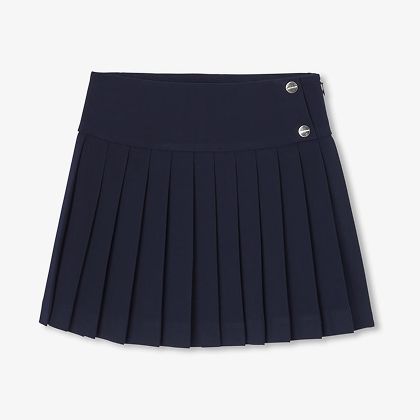Jupe plissée enfant fille en crêpe - marine