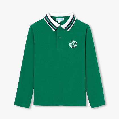 Polo enfant garçon en piqué de coton - vert cresson
