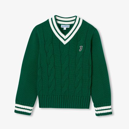 Pull cricket enfant en coton - vert cresson