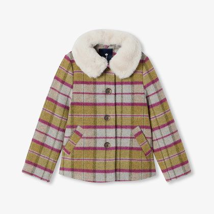 Manteau anglais enfant fille en laine - tartan