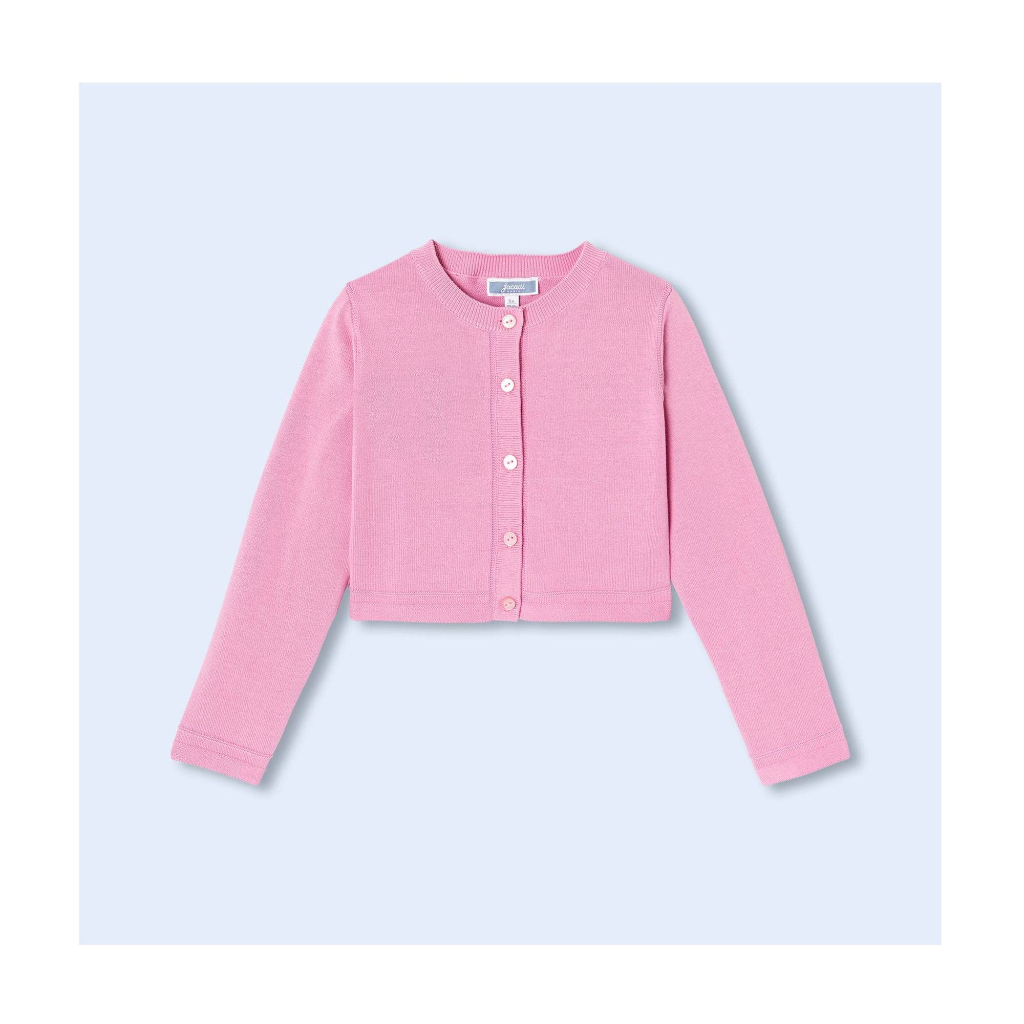 Cardigan enfant fille en jersey - rose