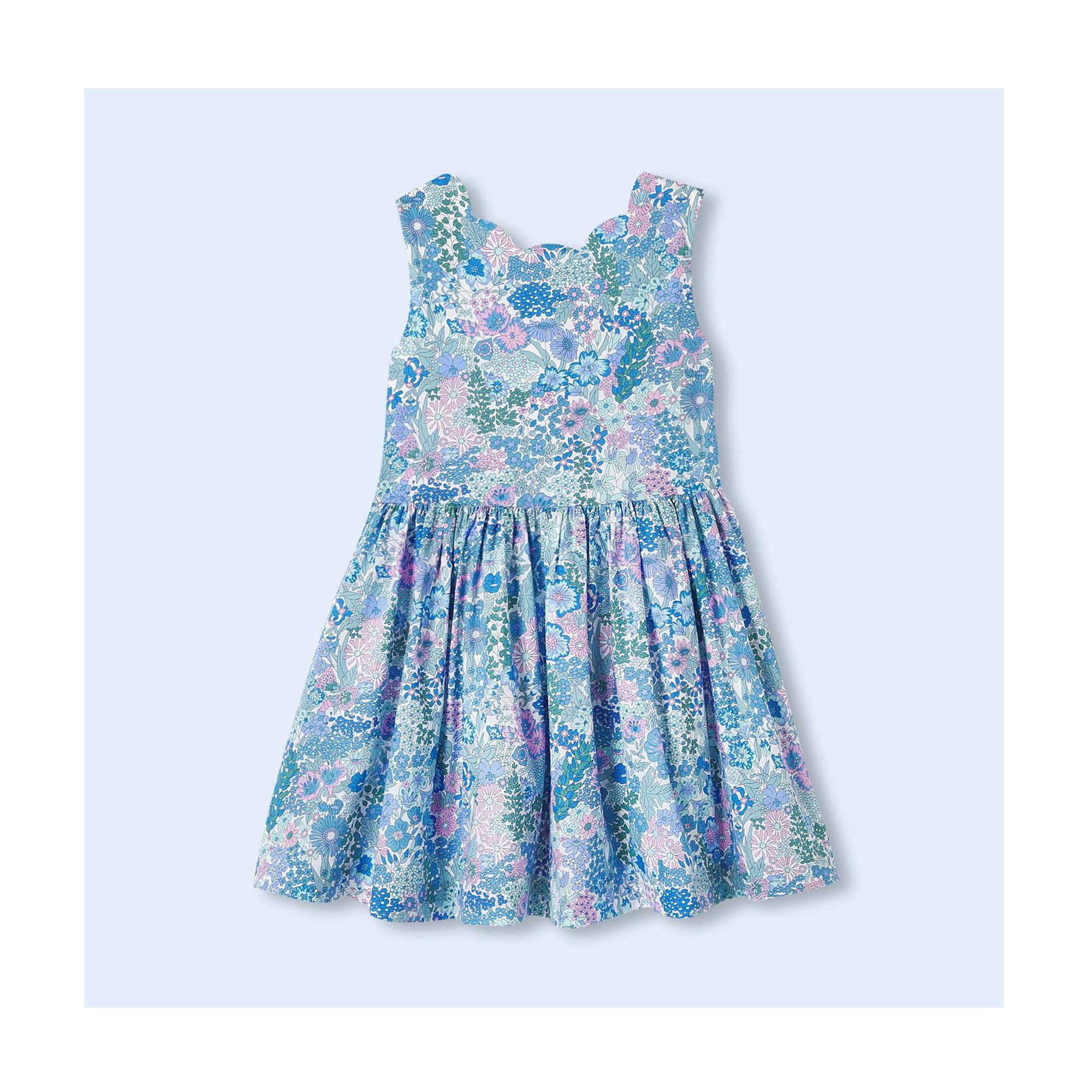 Robe enfant fille en tissu Liberty - bleu
