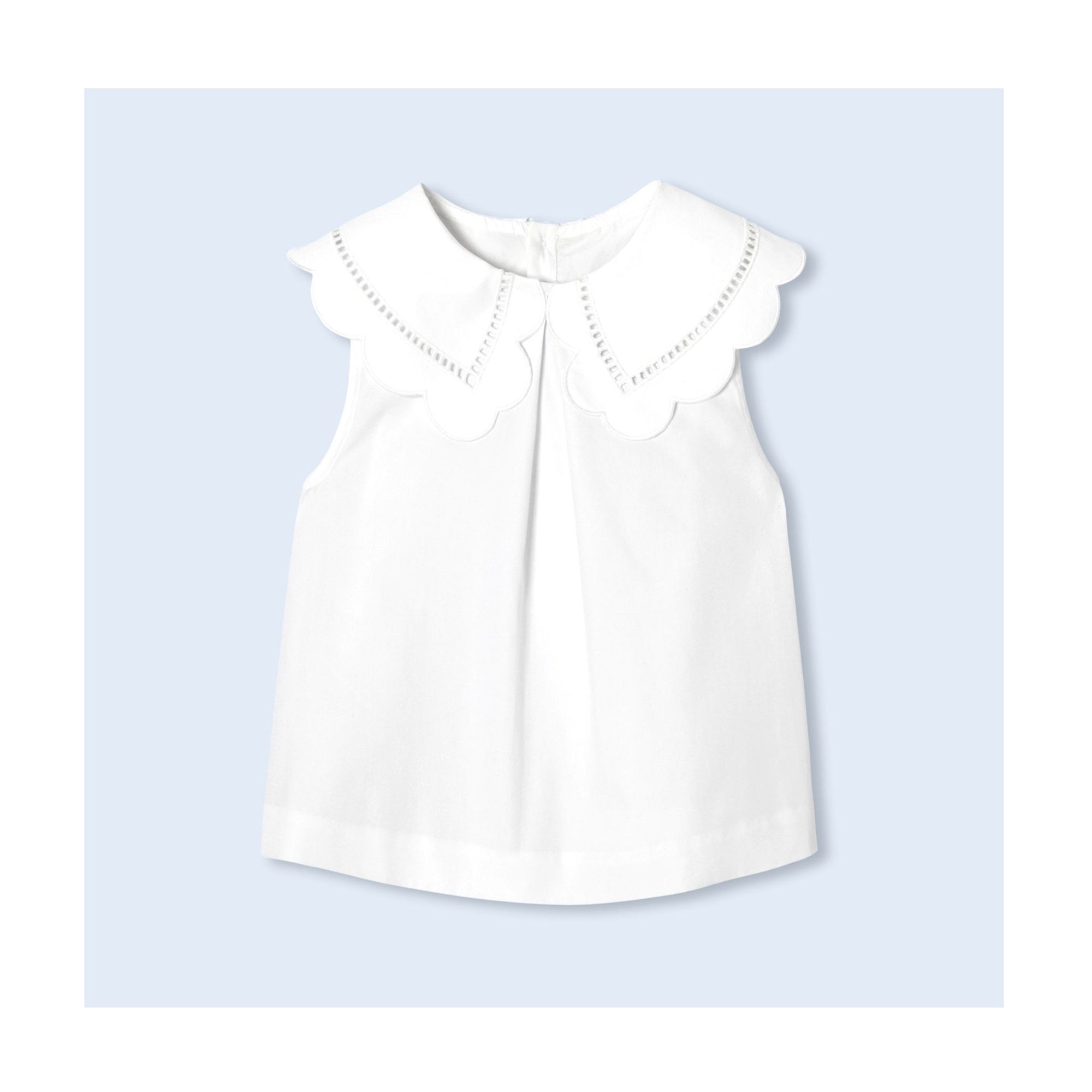 Blouse enfant fille en popeline - blanc