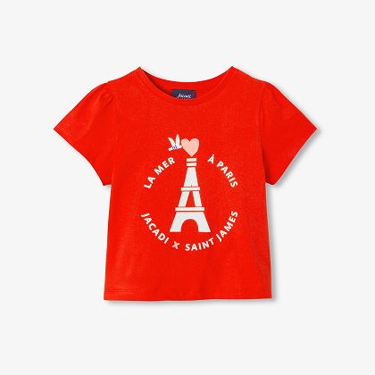 T-shirt enfant fille Jacadi x Saint James - rouge