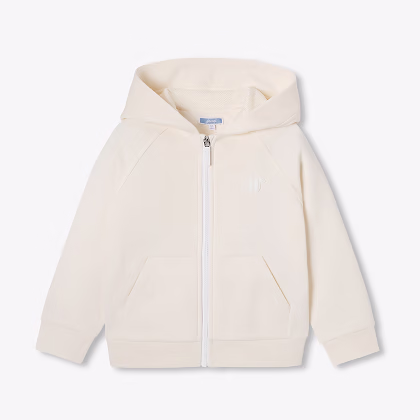 Sweat zippé enfant en molleton - beige