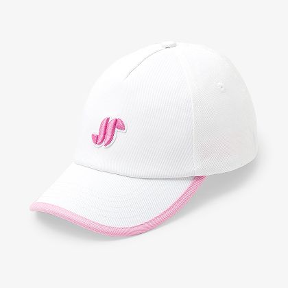 Casquette enfant fille en coton - blanc/rose