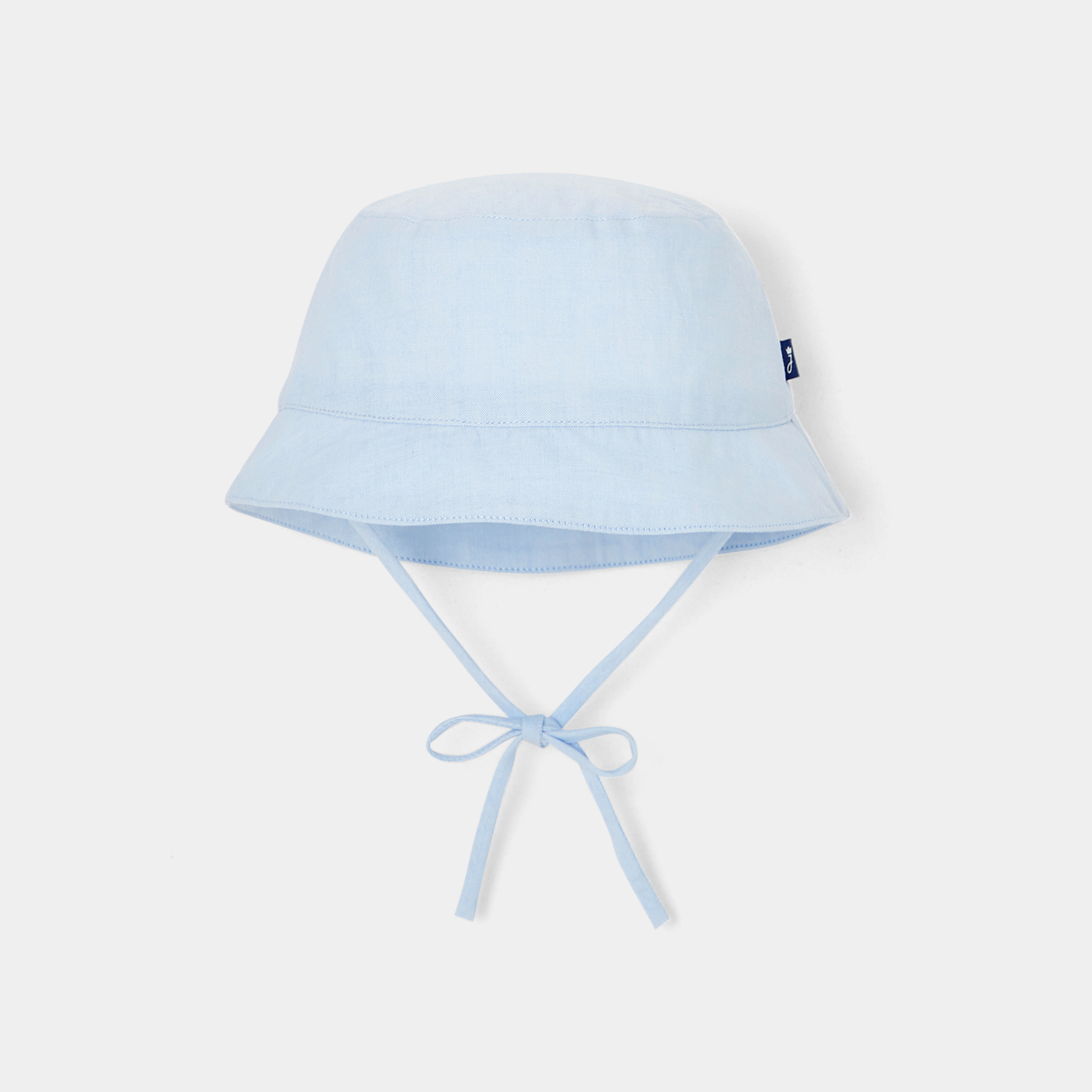 Jacadi - Chapeau pour bébé en Oxford - Blanc/Bleu - Taille: 45 - Idéal Cadeau naissance