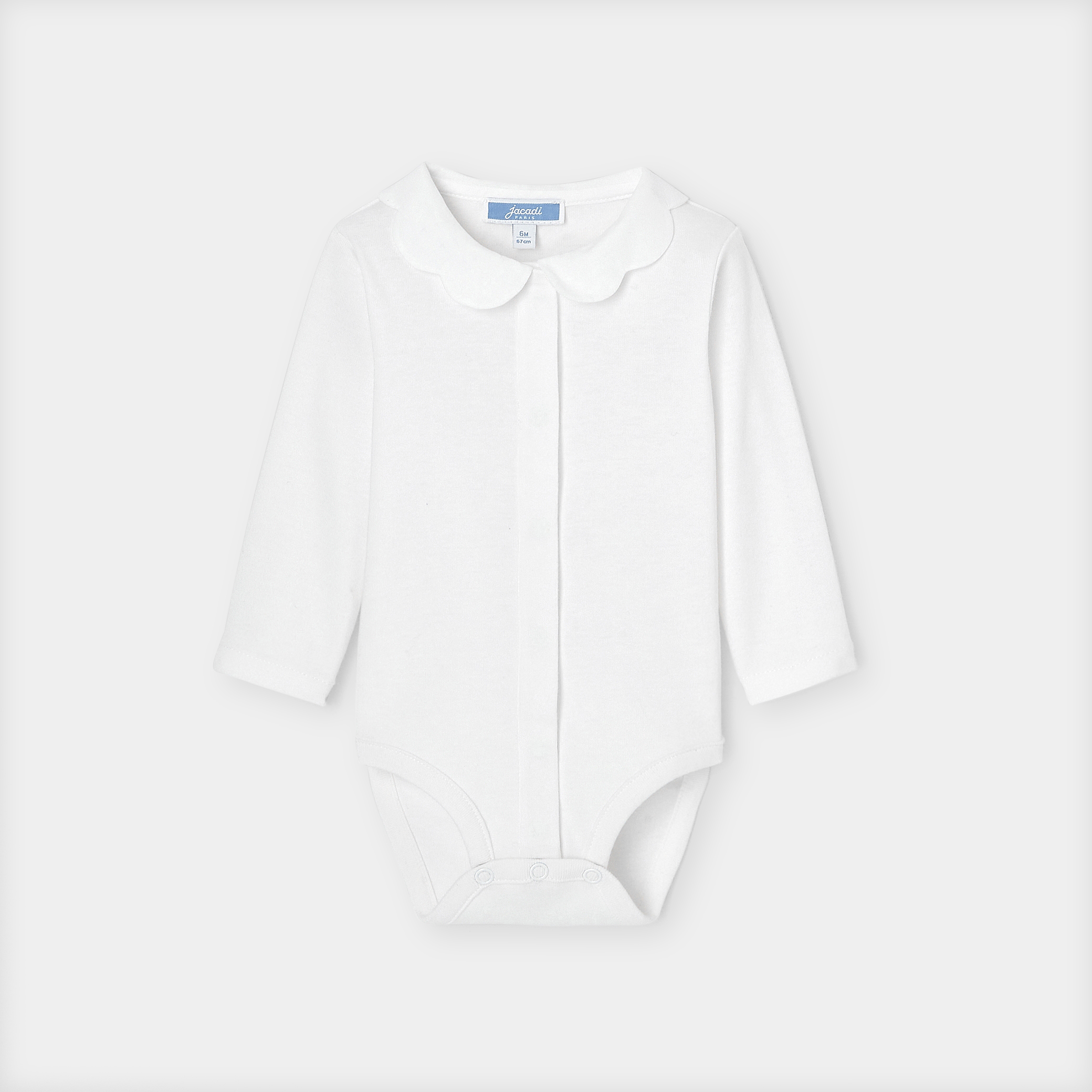 Jacadi - Body pour bébé à col festonné - Blanc - Taille: 06M - Idéal Cadeau naissance