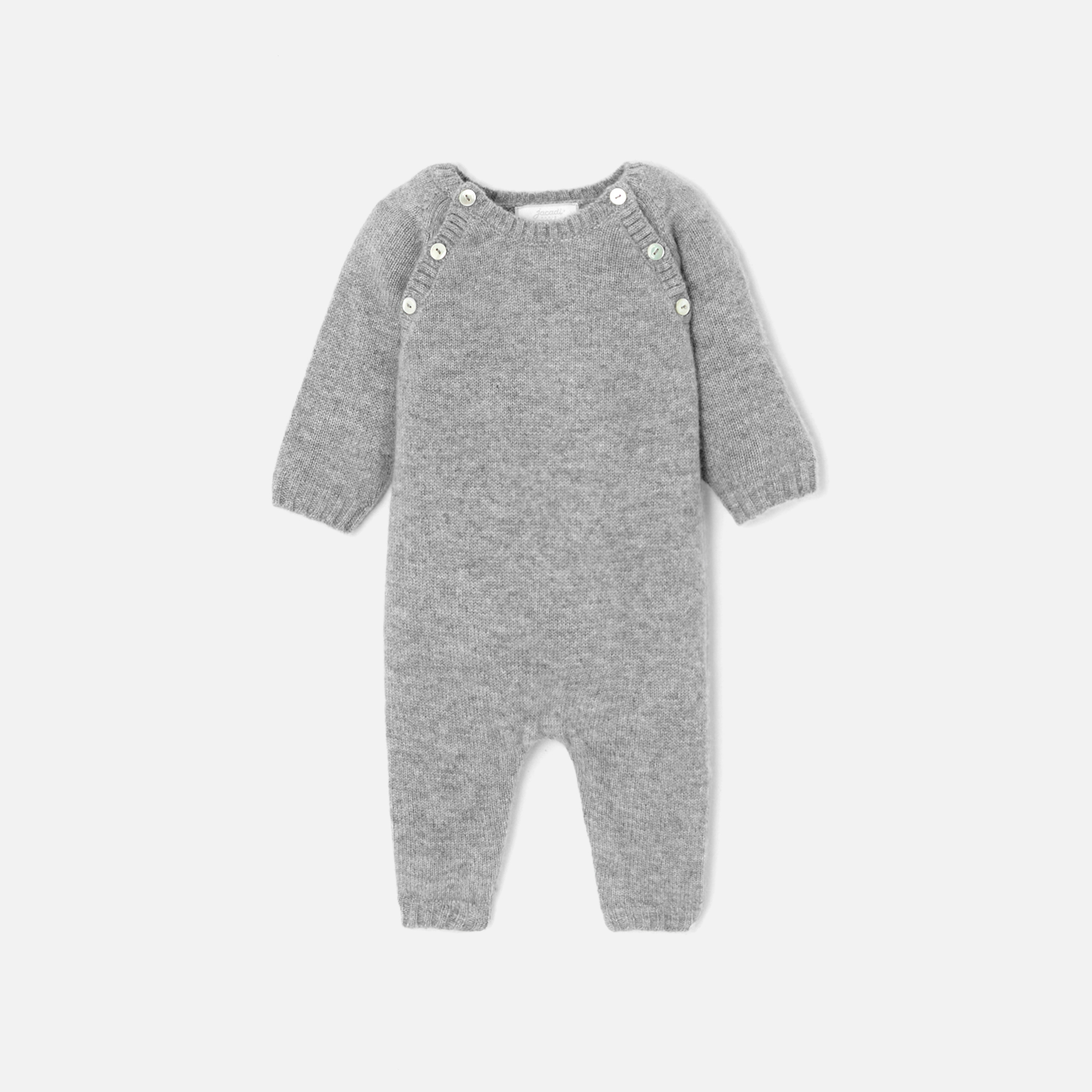 Jacadi - Combinaison bébé en cachemire - Gris - Taille: 03M - Idéal Cadeau naissance