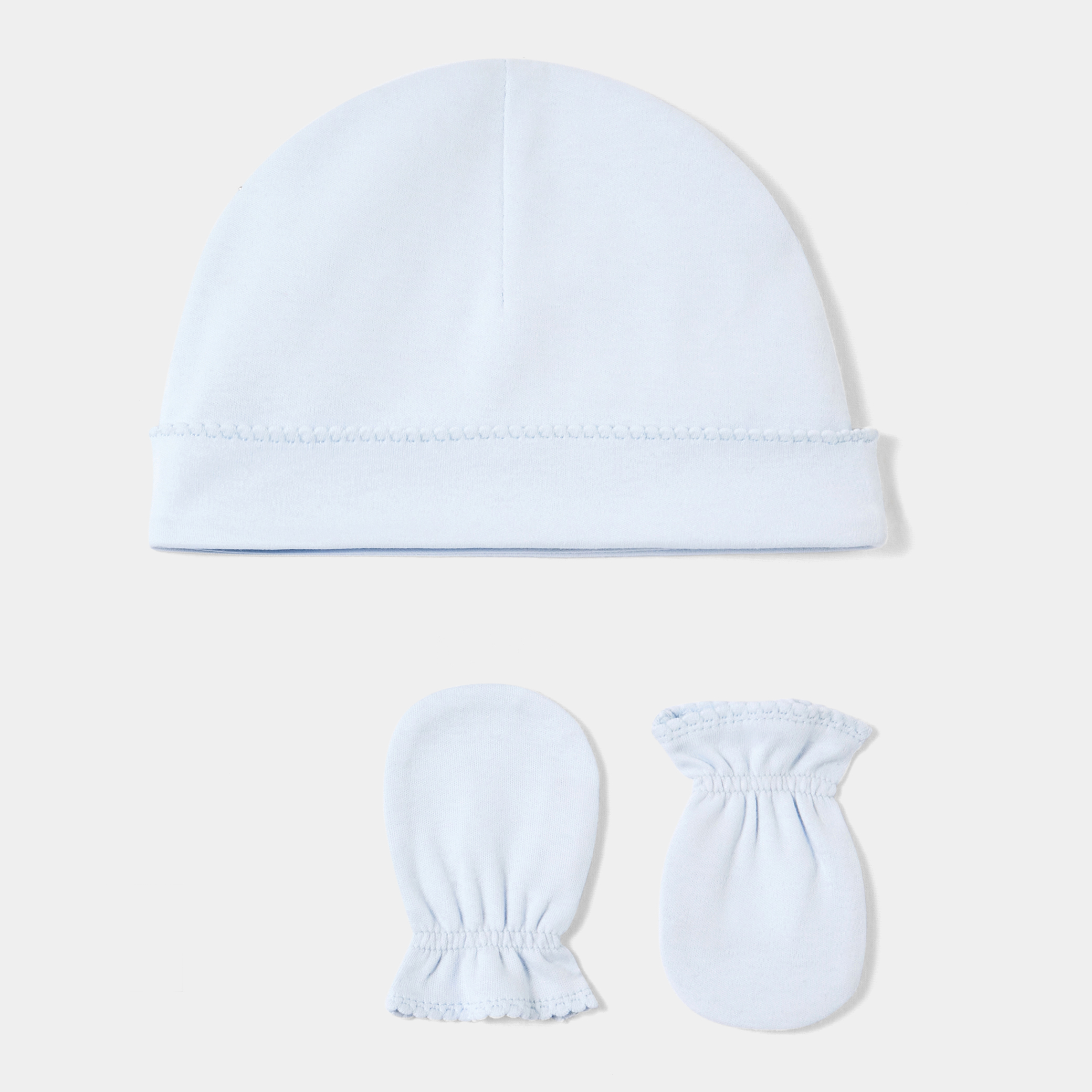 Jacadi - Ensemble bonnet et moufles bébé - Bleu - Taille: 39 - Idéal Cadeau naissance