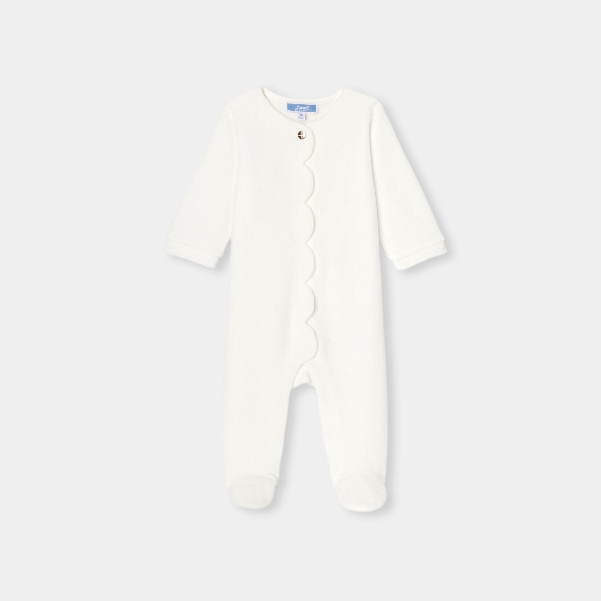 Jacadi - Pyjama pour bébé en velours - Blanc - Taille: 01M