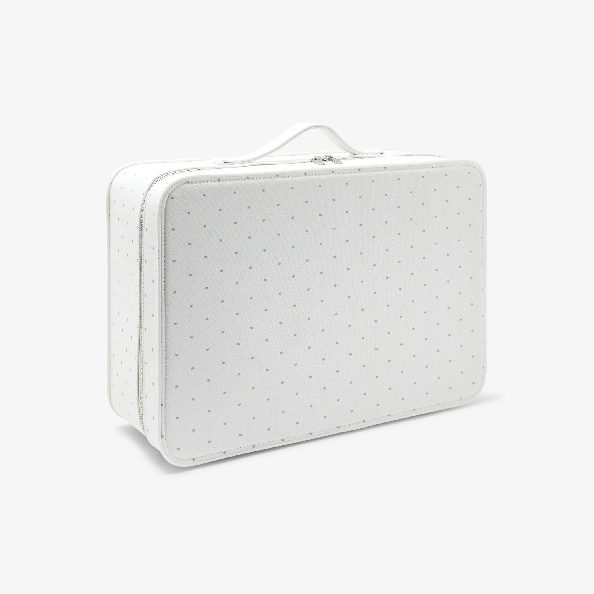 Jacadi - Grande valise bébé en coton enduit - Blanc
