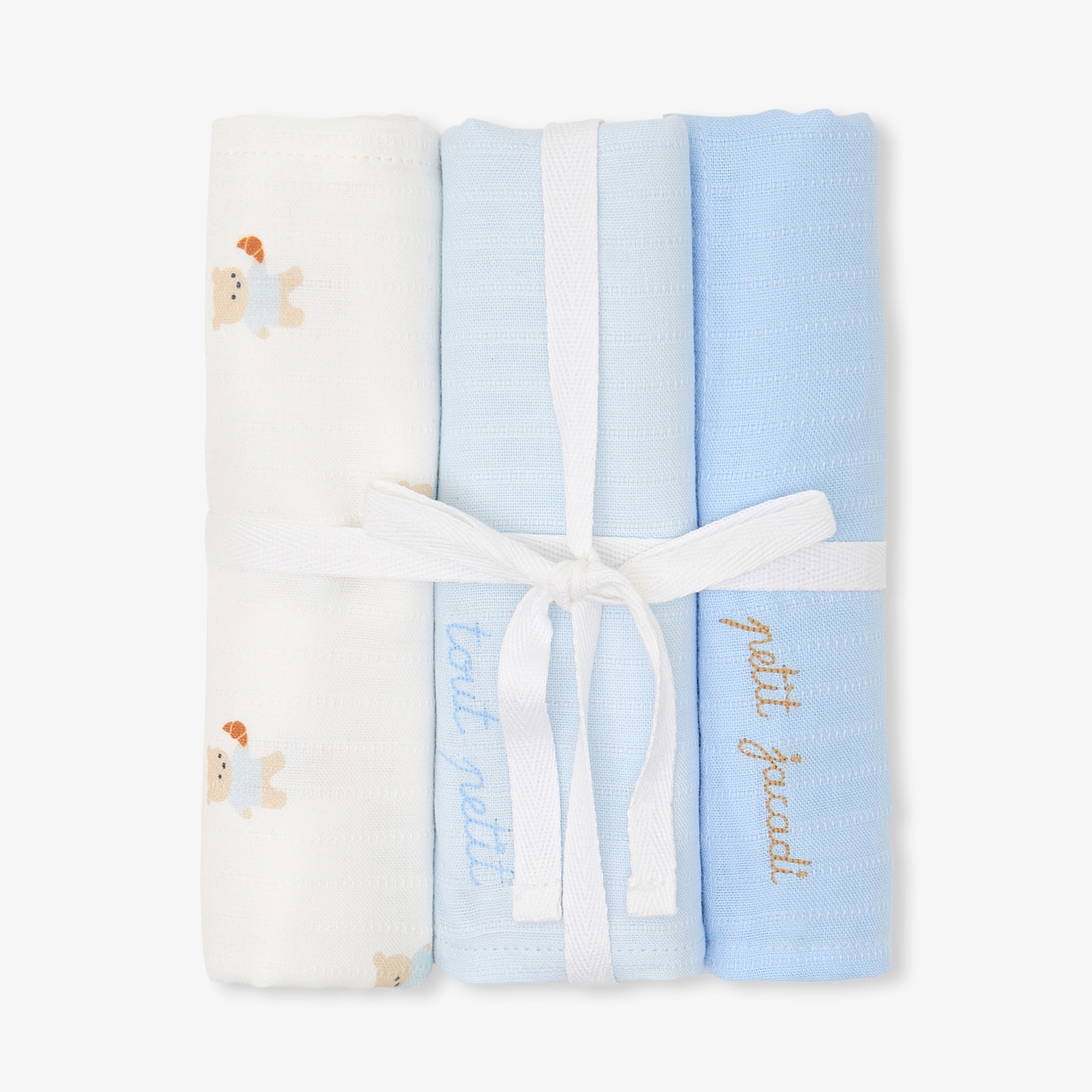 Jacadi - Lot de 3 langes - Bleu