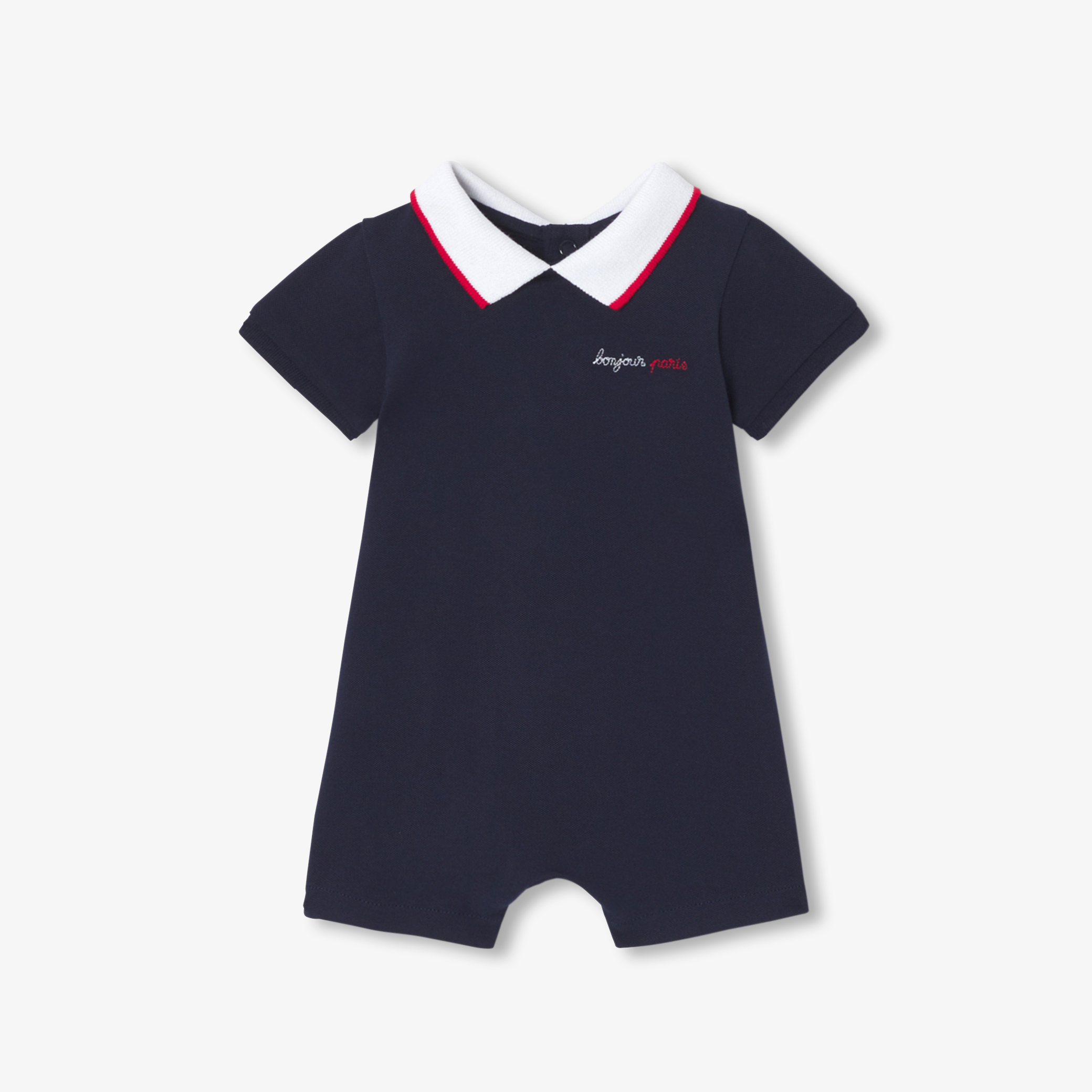 Jacadi - Combinaison polo pour bébé - Bleu - Taille: 03M - Idéal Cadeau naissance
