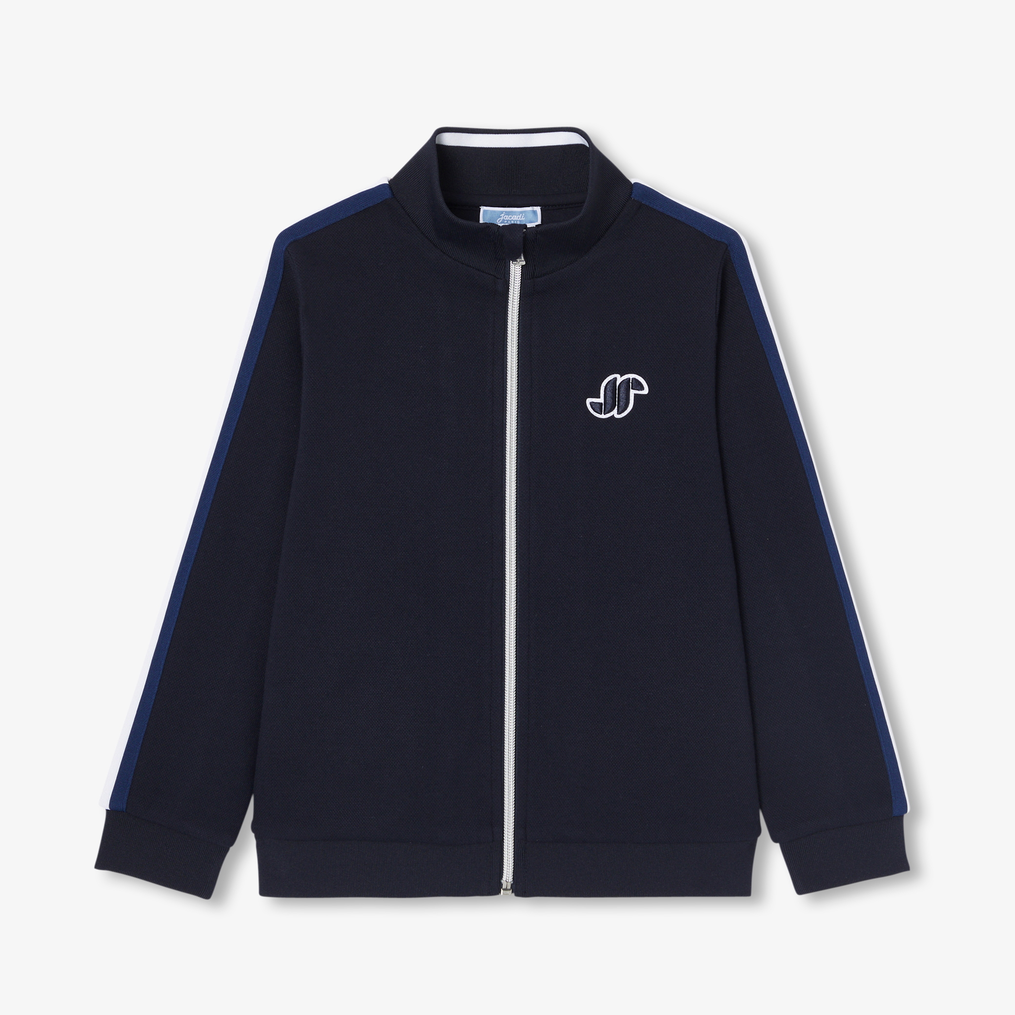 Jacadi - Sweat zippé pour garçon en piqué double-face - Bleu - Taille: 06A