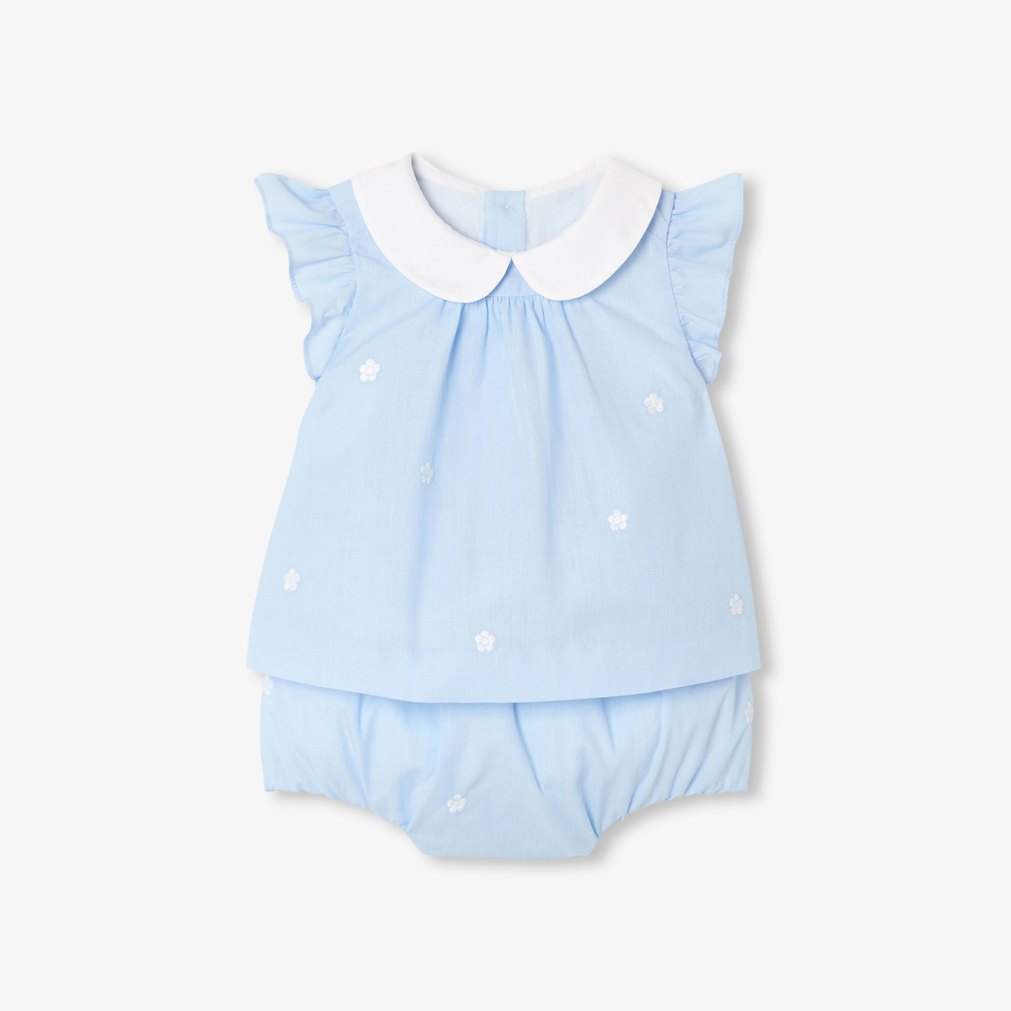 Jacadi - Ensemble pour bébé en fil à fil de coton - Bleu/Multicouleur - Taille: 06M - Idéal Cadeau naissance