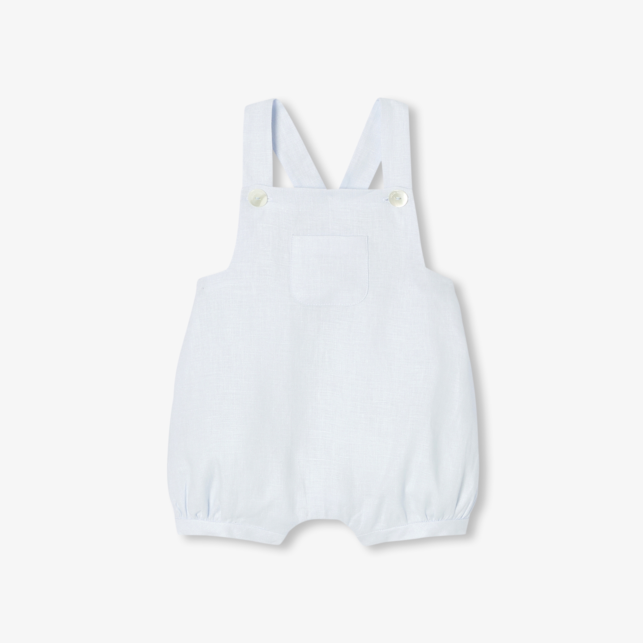 Jacadi - Salopette bébé en lin - Gris Perle - Taille: 12M - Idéal Cadeau naissance