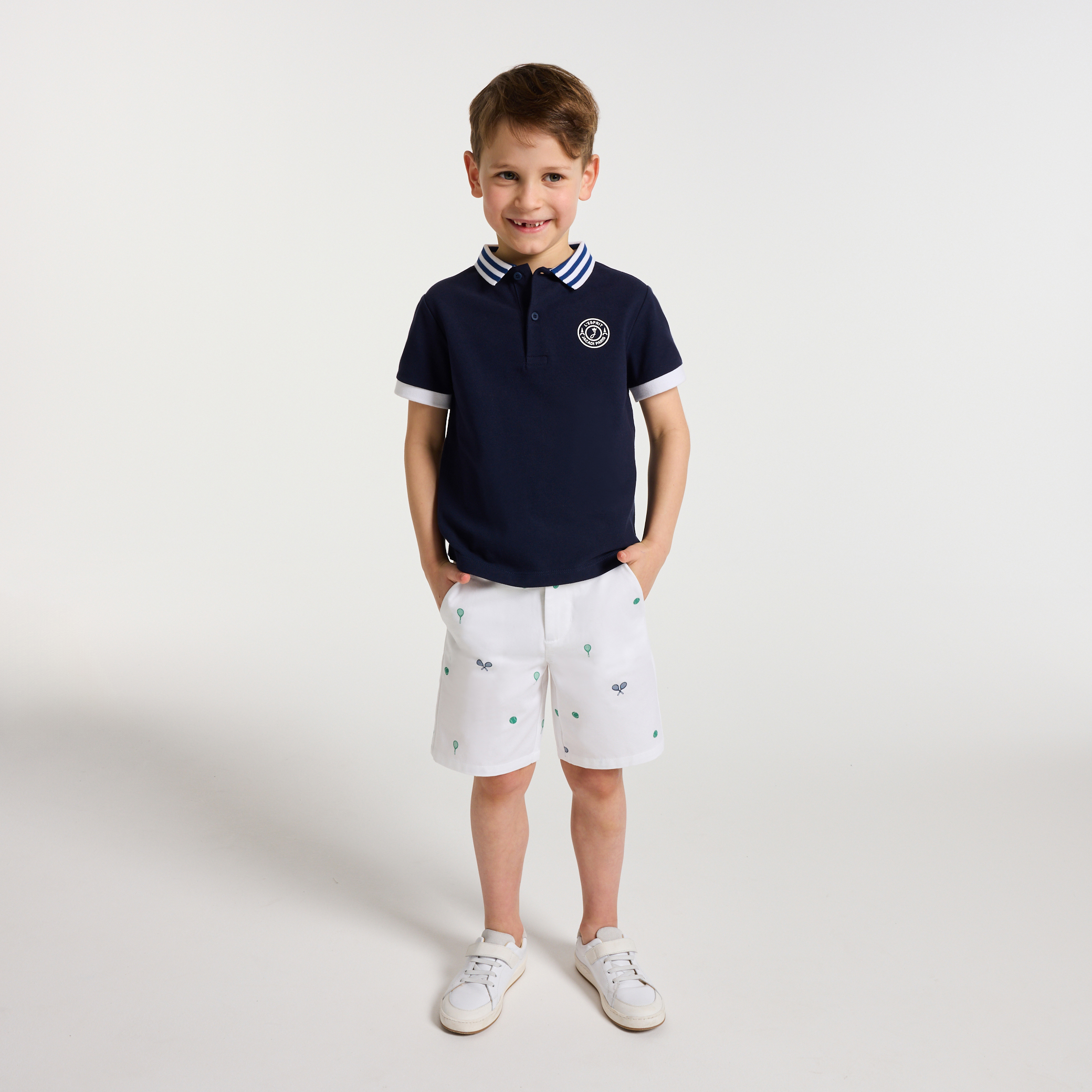 Jacadi - Bermuda pour garçon en twill imprimé - Blanc - Taille: 12A