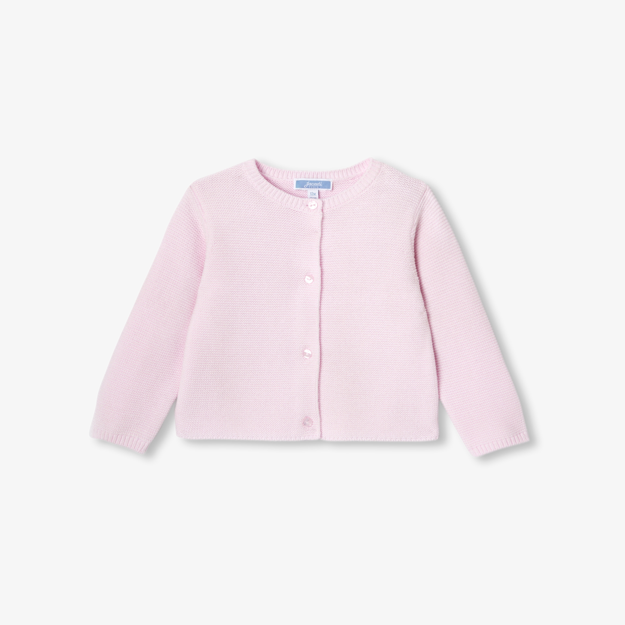 Jacadi - Cardigan pour bébé en point mousse - Rose - Taille: 24M