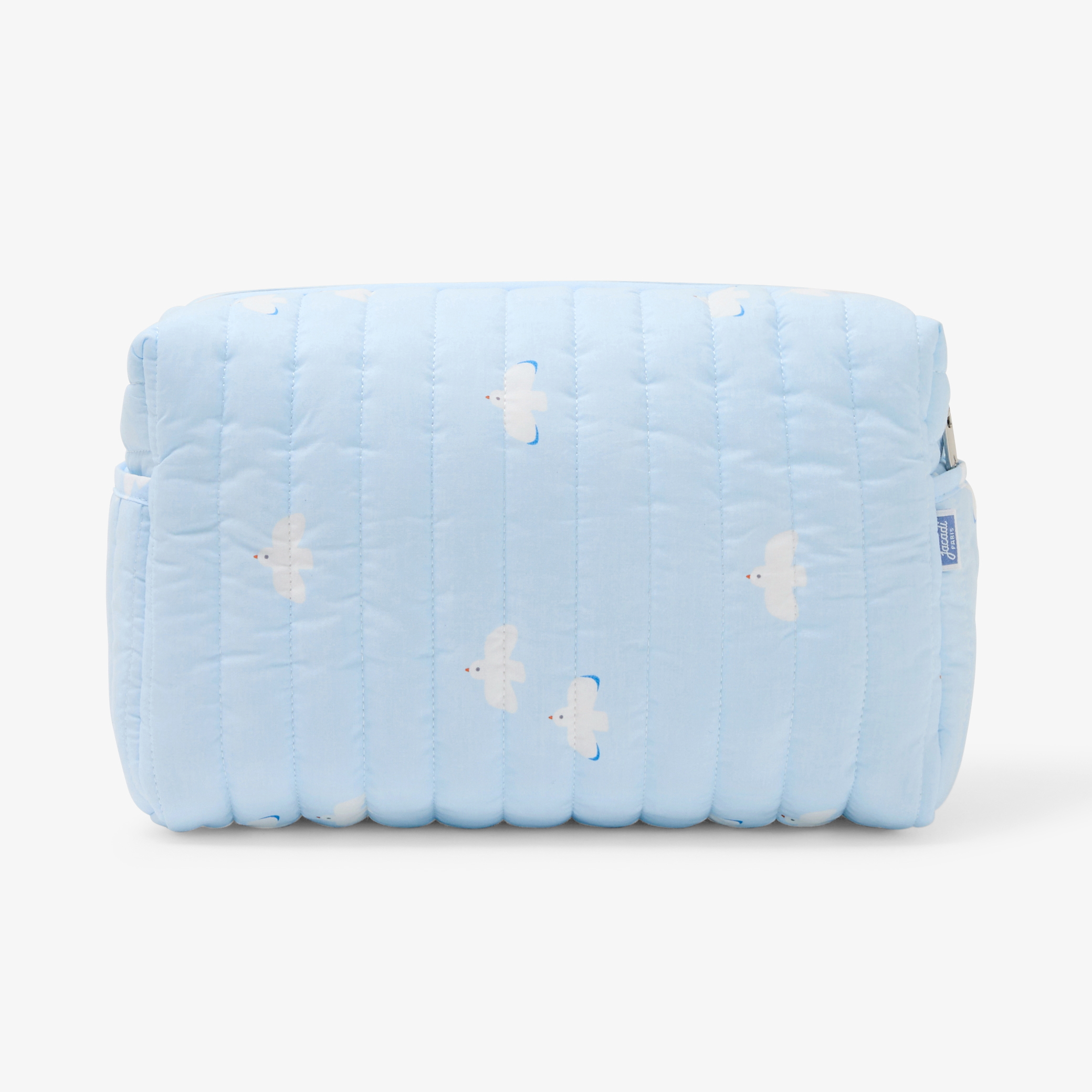 Jacadi - Trousse de toilette matelassée en coton - Bleu/Blanc