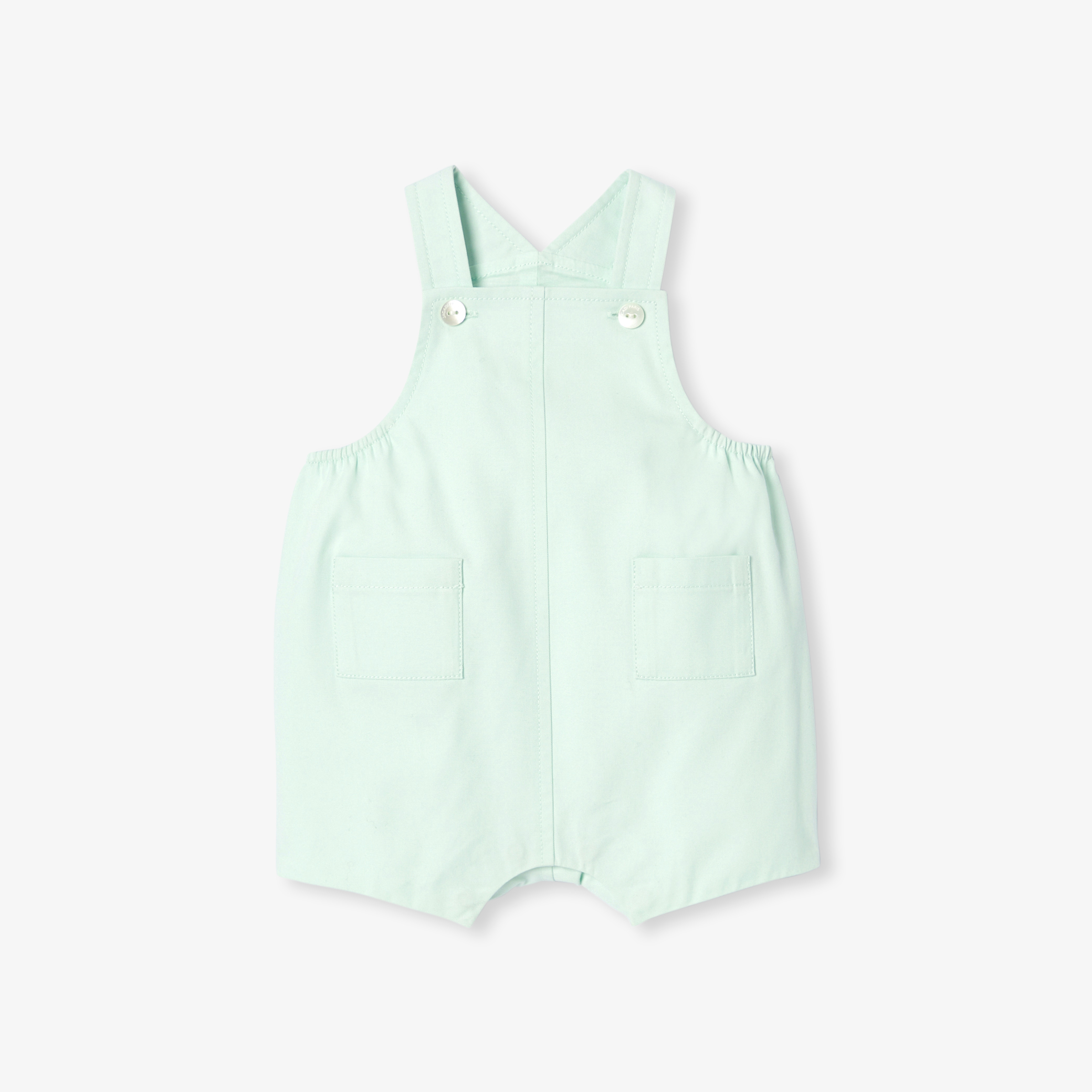 Jacadi - Salopette courte bébé en twill de coton - Vert - Taille: 06M - Idéal Cadeau naissance