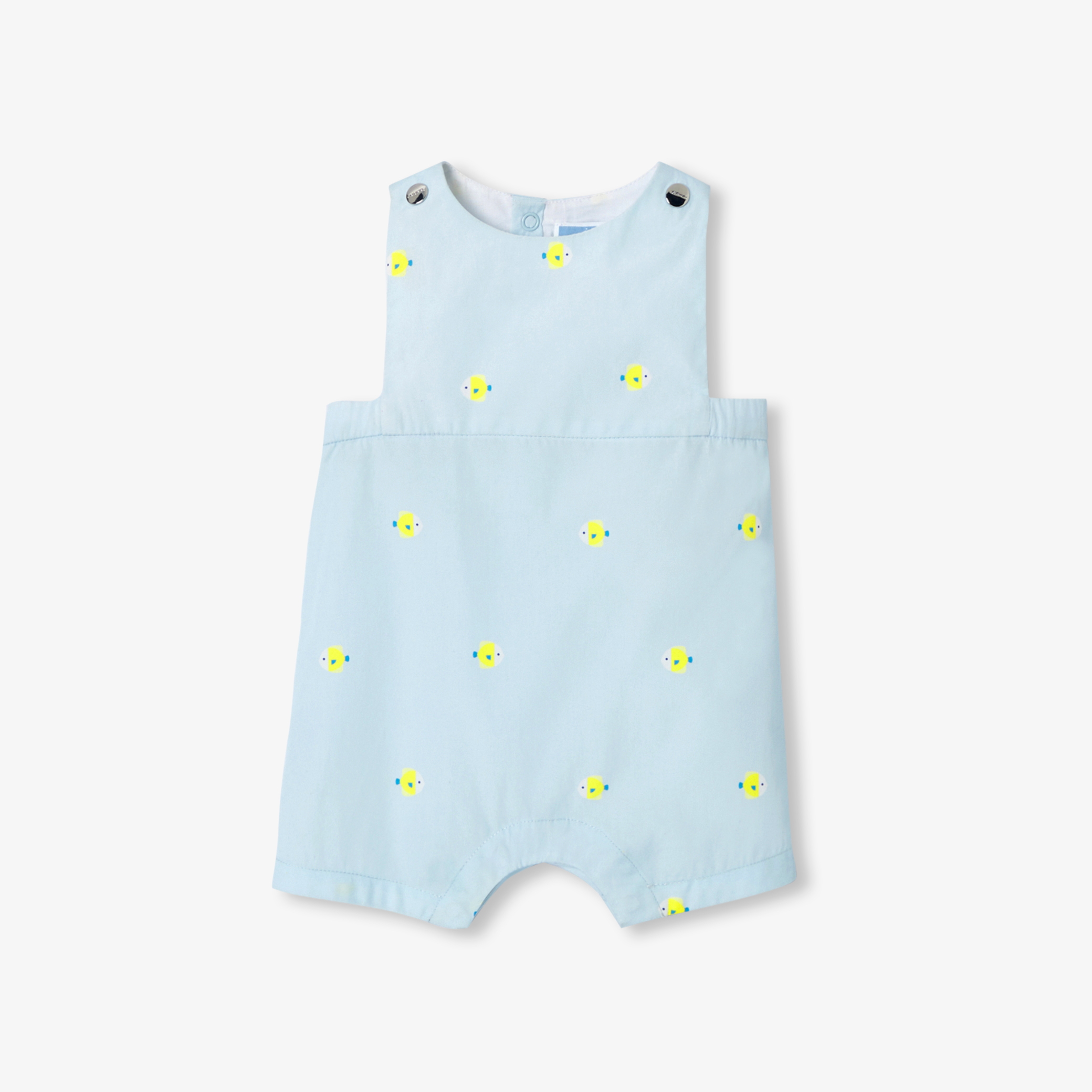 Jacadi - Barboteuse pour bébé en popeline - Bleu/Multicouleur - Taille: 06M - Idéal Cadeau naissance