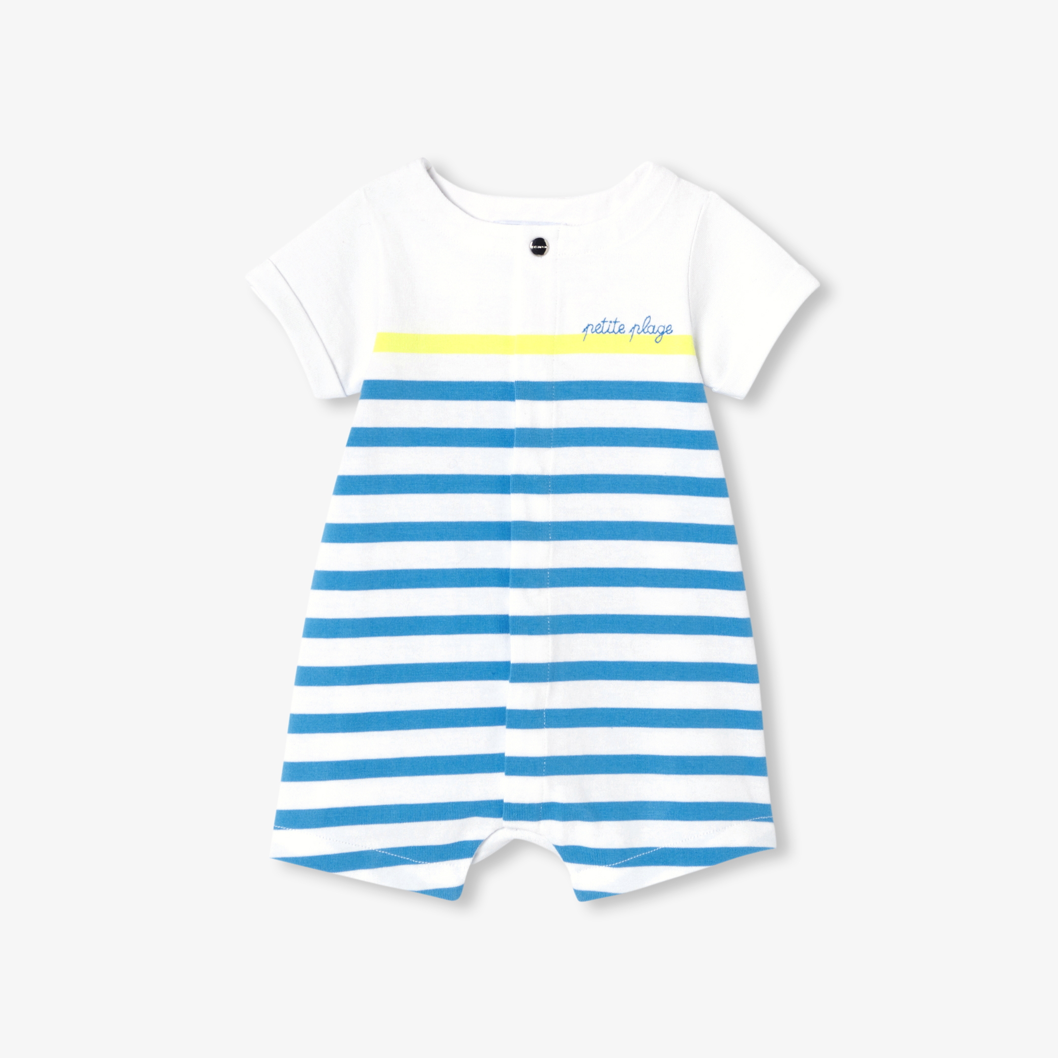Jacadi - Combinaison courte pour bébé en jersey - Blanc/Multicouleur - Taille: 12M - Idéal Cadeau naissance
