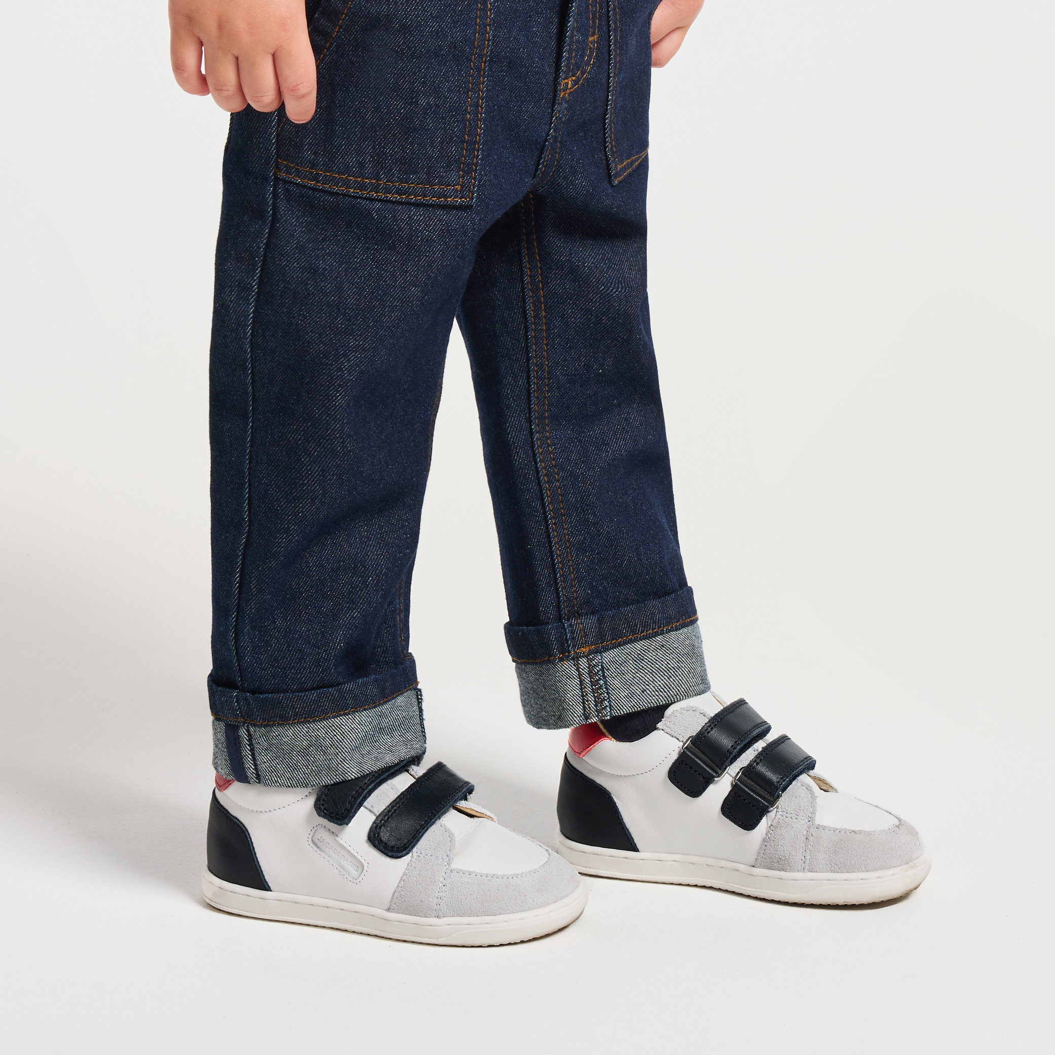 Jacadi - Baskets pour bébé en cuir - Blanc/Multicouleur - Taille: 22