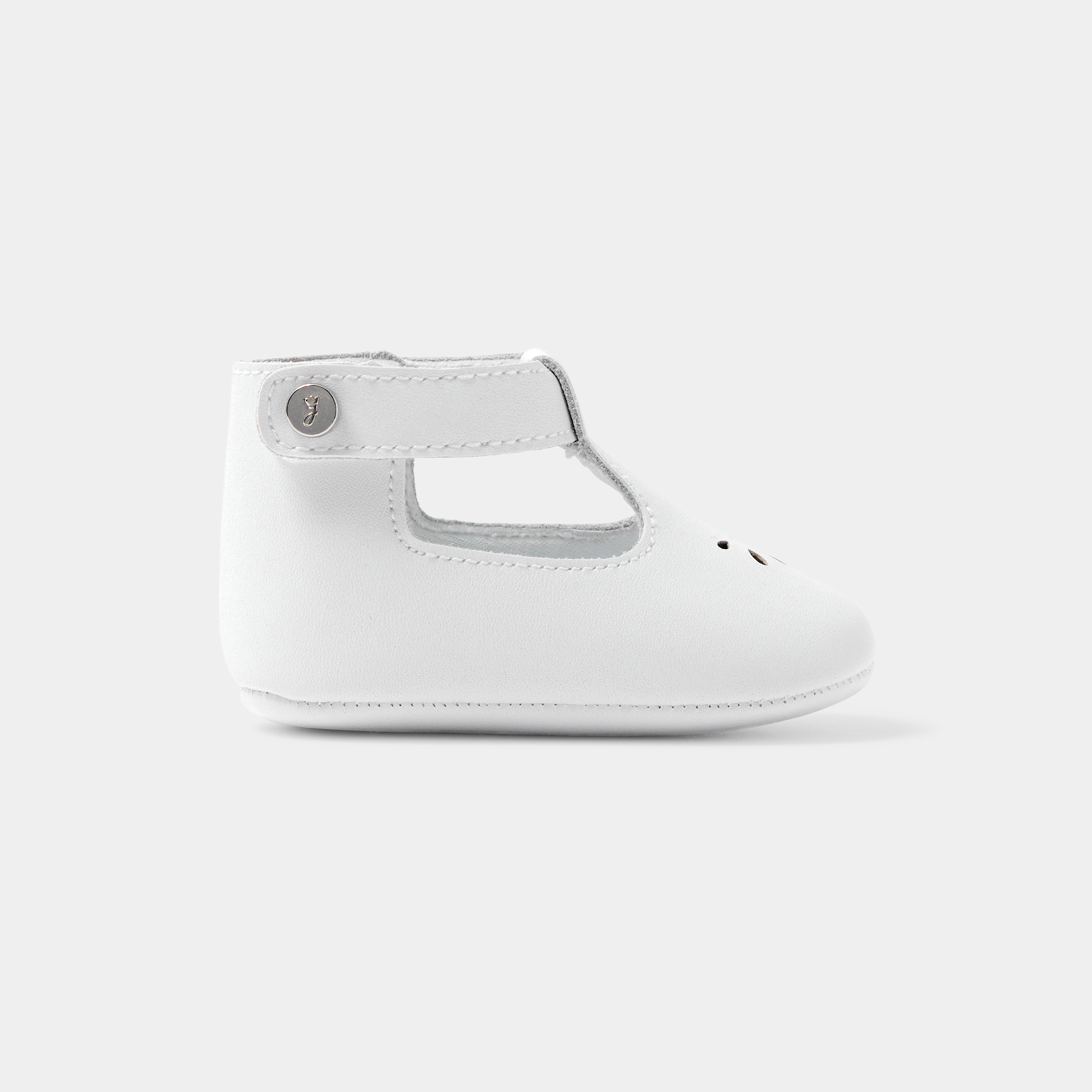 Jacadi - Salomés bébé en cuir lisse - Gris Perle - Taille: 19 - Idéal Cadeau naissance