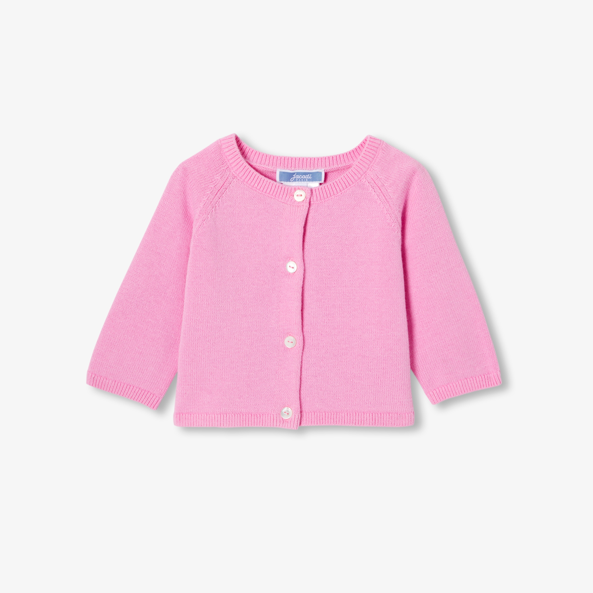 Jacadi - Cardigan pour bébé en coton biologique - Rose - Taille: 06M - Idéal Cadeau naissance