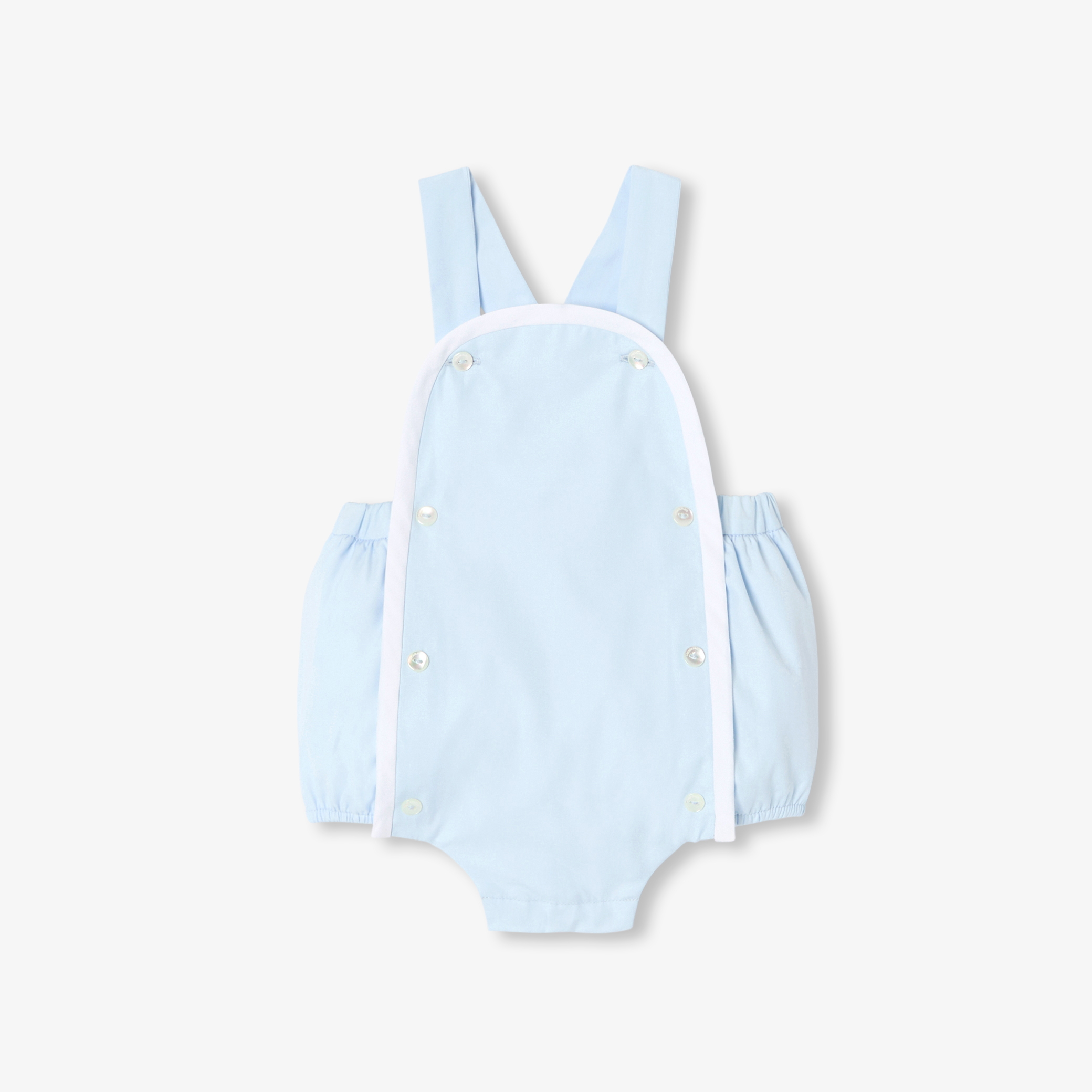 Jacadi - Barboteuse bébé en popeline - Bleu/Blanc - Taille: 03M - Idéal Cadeau naissance