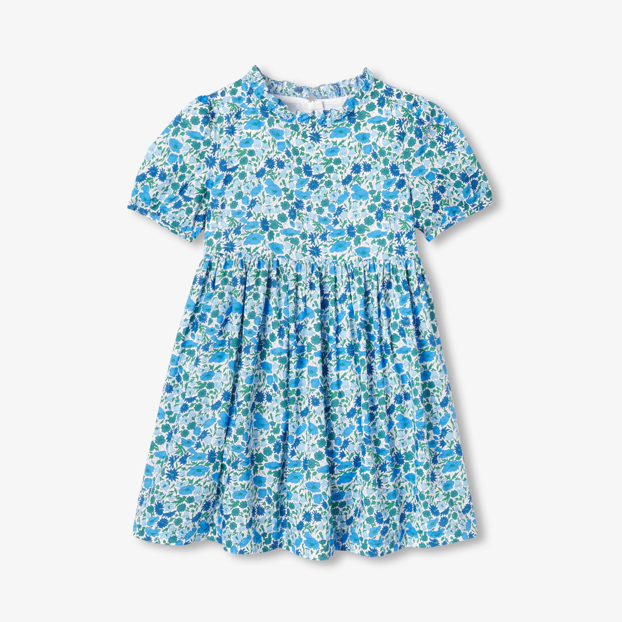 Jacadi - Robe pour fille manches ballon en tissu Liberty - Blanc/Multicouleur - Taille: 06A