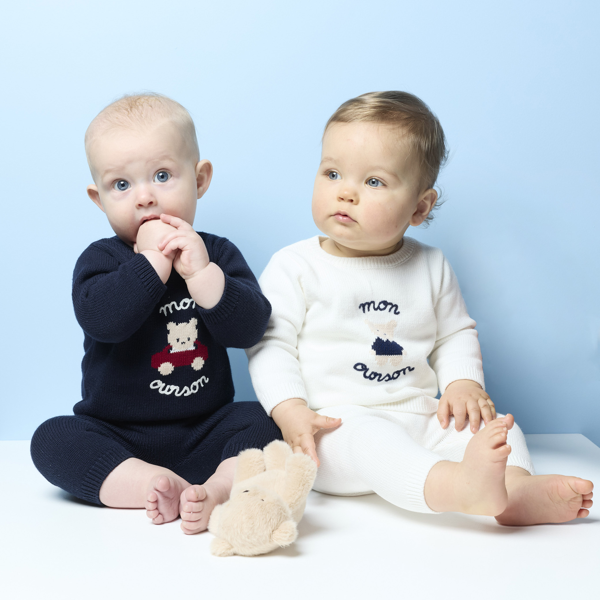 Jacadi - Ensemble confort bébé en tricot jersey - Bleu - Taille: 01M - Idéal Cadeau naissance