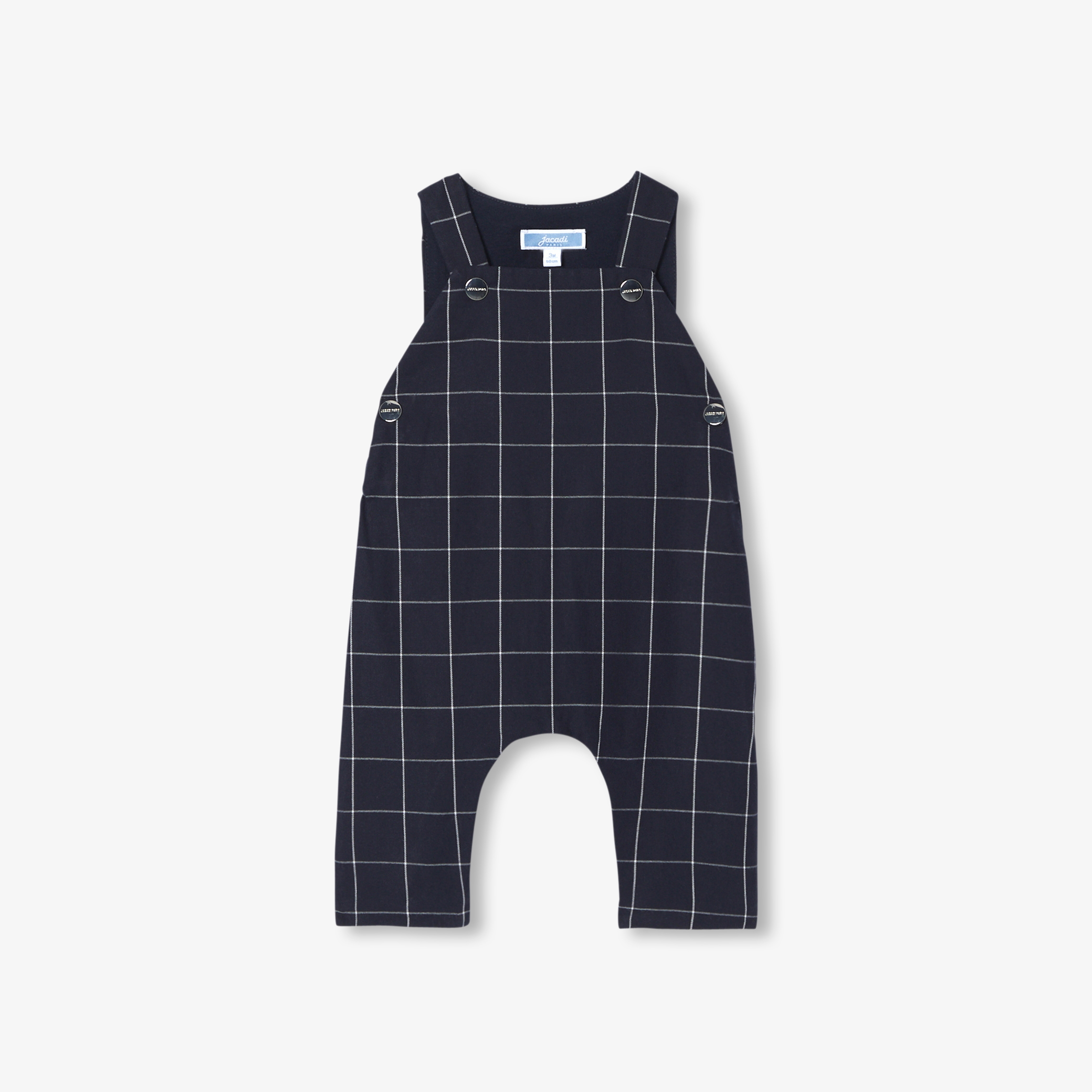 Jacadi - Salopette pour bébé à carreaux - Marine/Blanc - Taille: 06M - Idéal Cadeau naissance