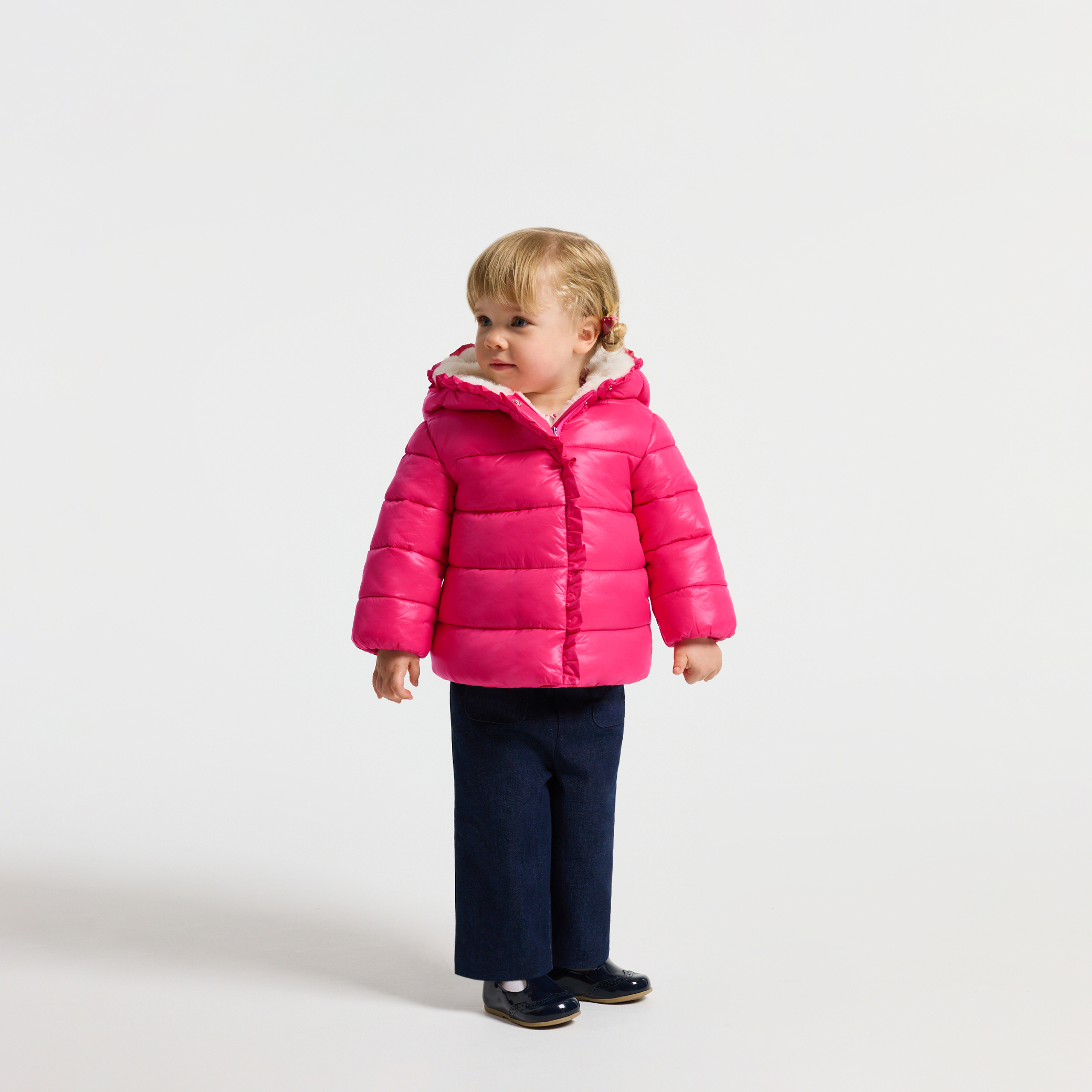 Jacadi - Doudoune pour bébé satinée - Cerise Clair - Taille: 18M