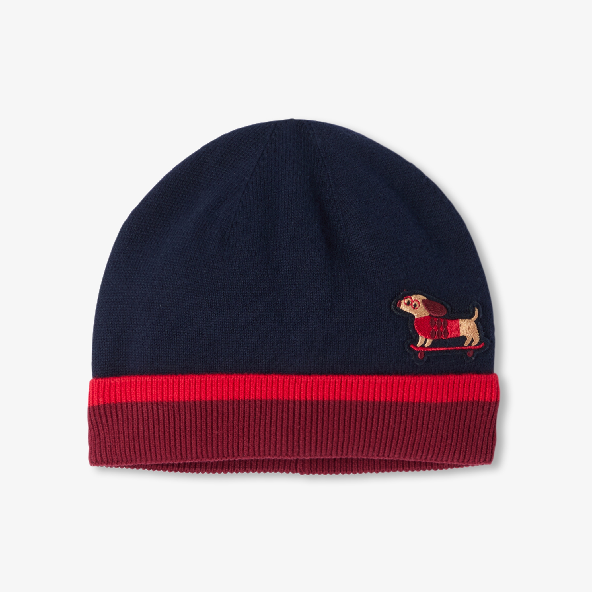 Jacadi - Bonnet pour bébé doublé en micropolaire - Marine/Multicouleur - Taille: 51