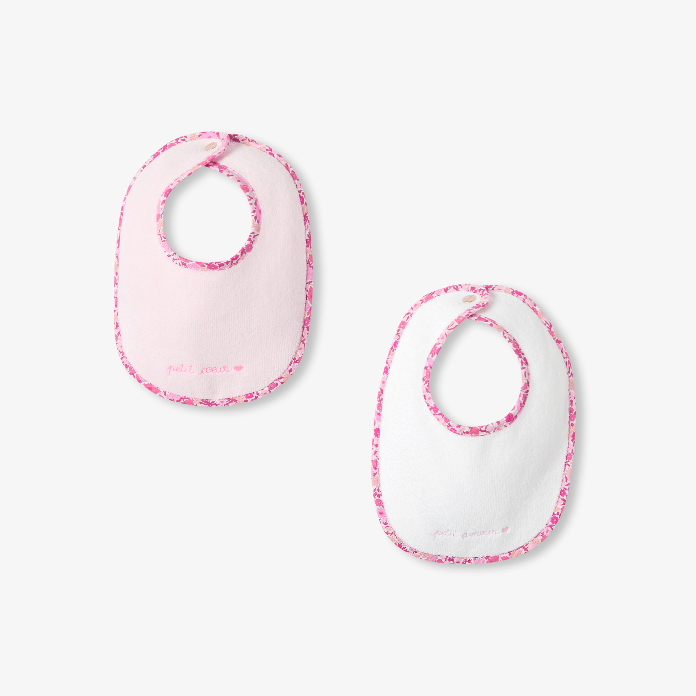 Jacadi - Lot de 2 bavoirs en éponge pour bébé - Blanc/Multicouleur