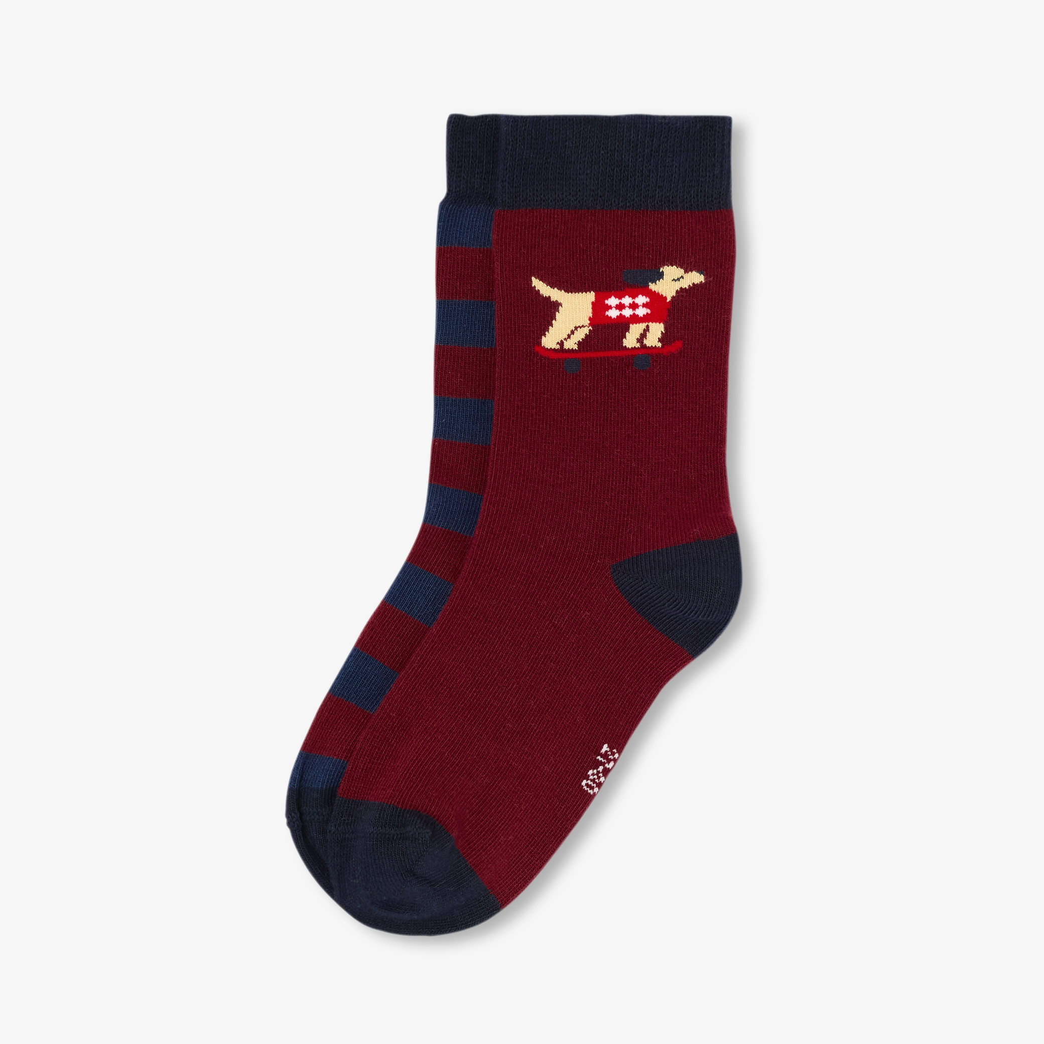 Jacadi - Duo de chaussettes pour garçon - Bleu/Rouge - Taille: 31/34