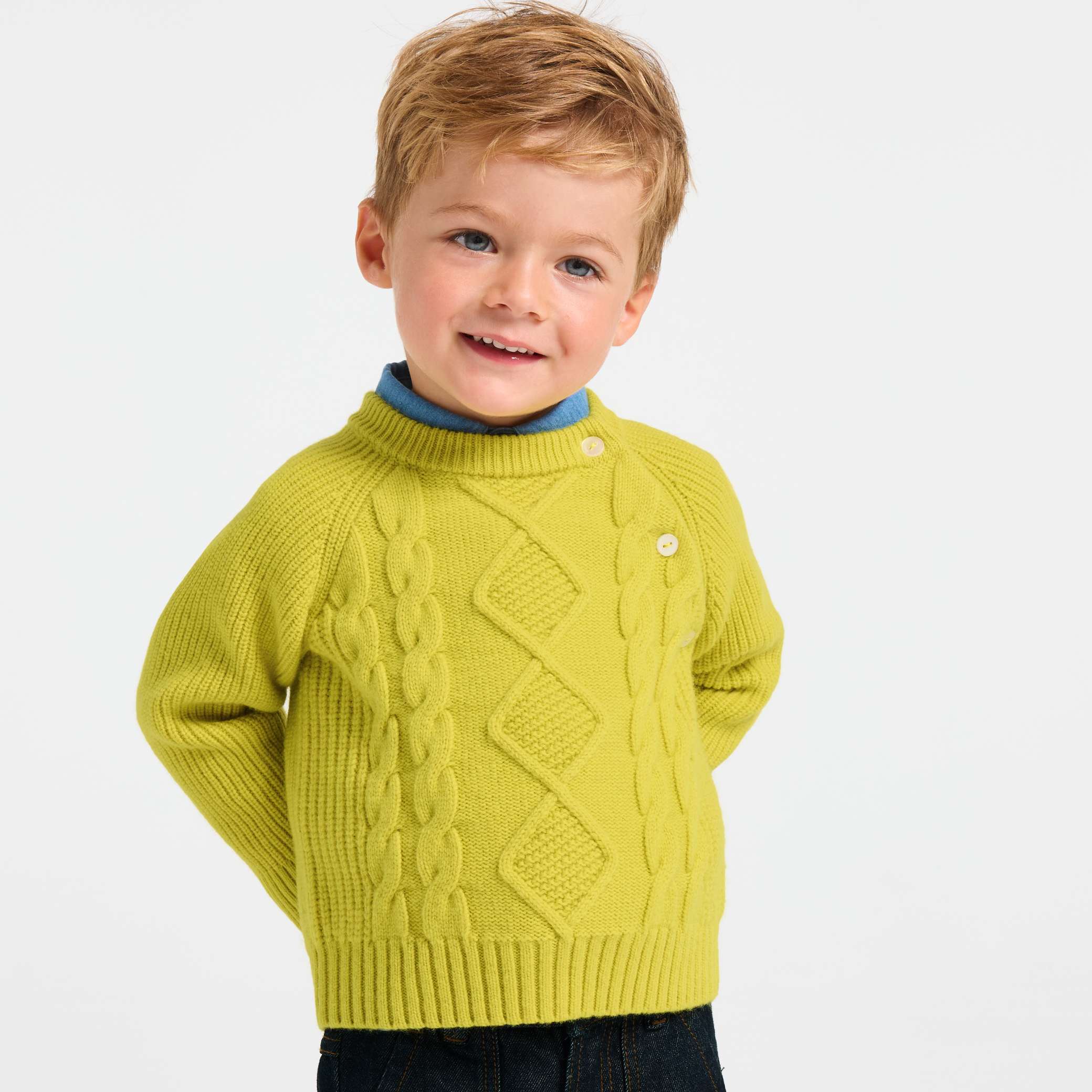 Jacadi - Pull bébé en tricot - Vert - Taille: 12M