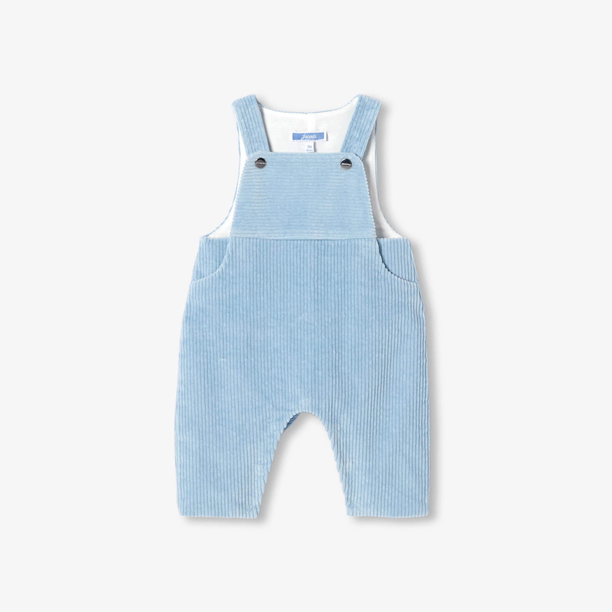 Jacadi - Salopette pour bébé en velours côtelé - Bleu - Taille: 18M - Idéal Cadeau naissance