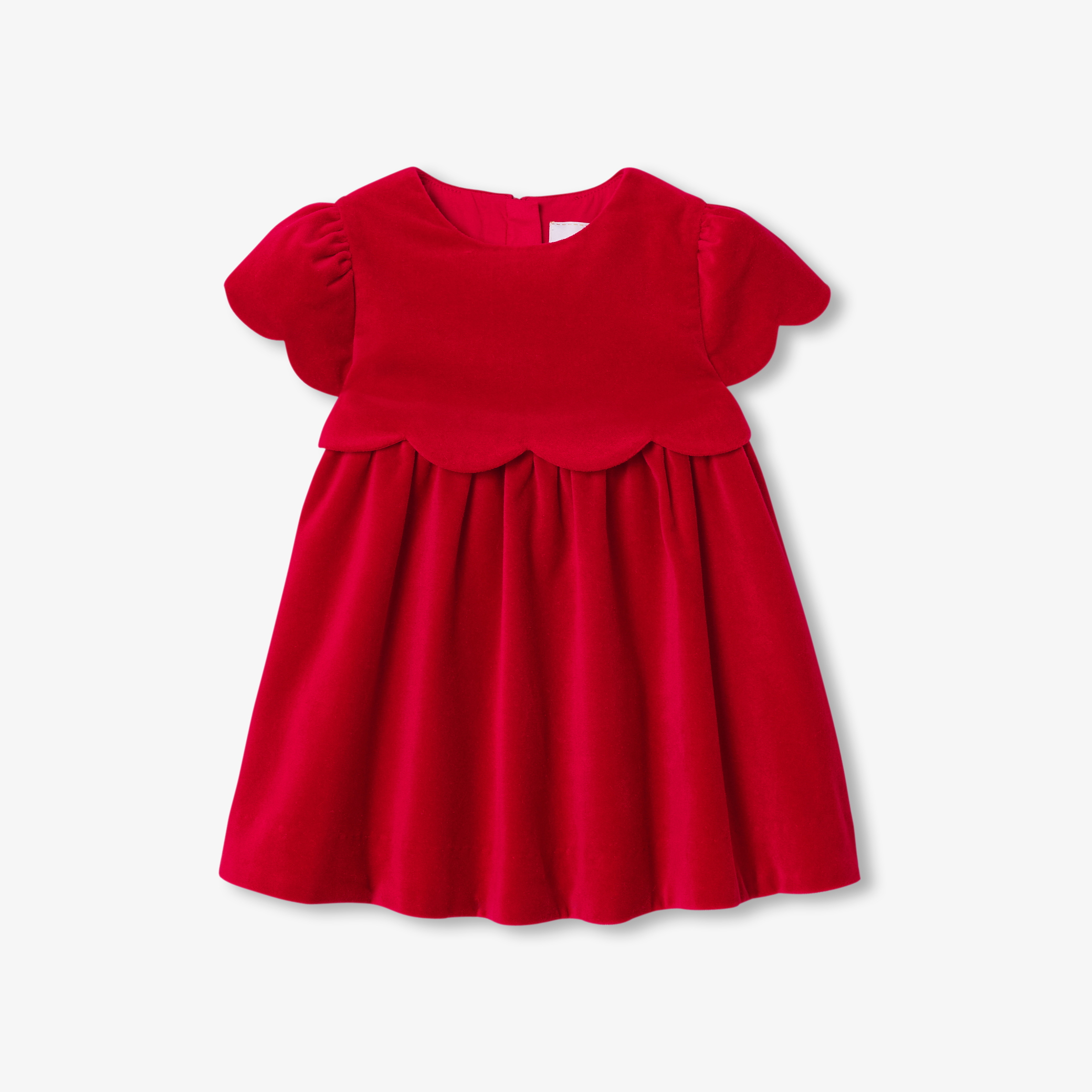 Jacadi - Robe de fêtes pour bébé en velours lisse - Rouge - Taille: 18M