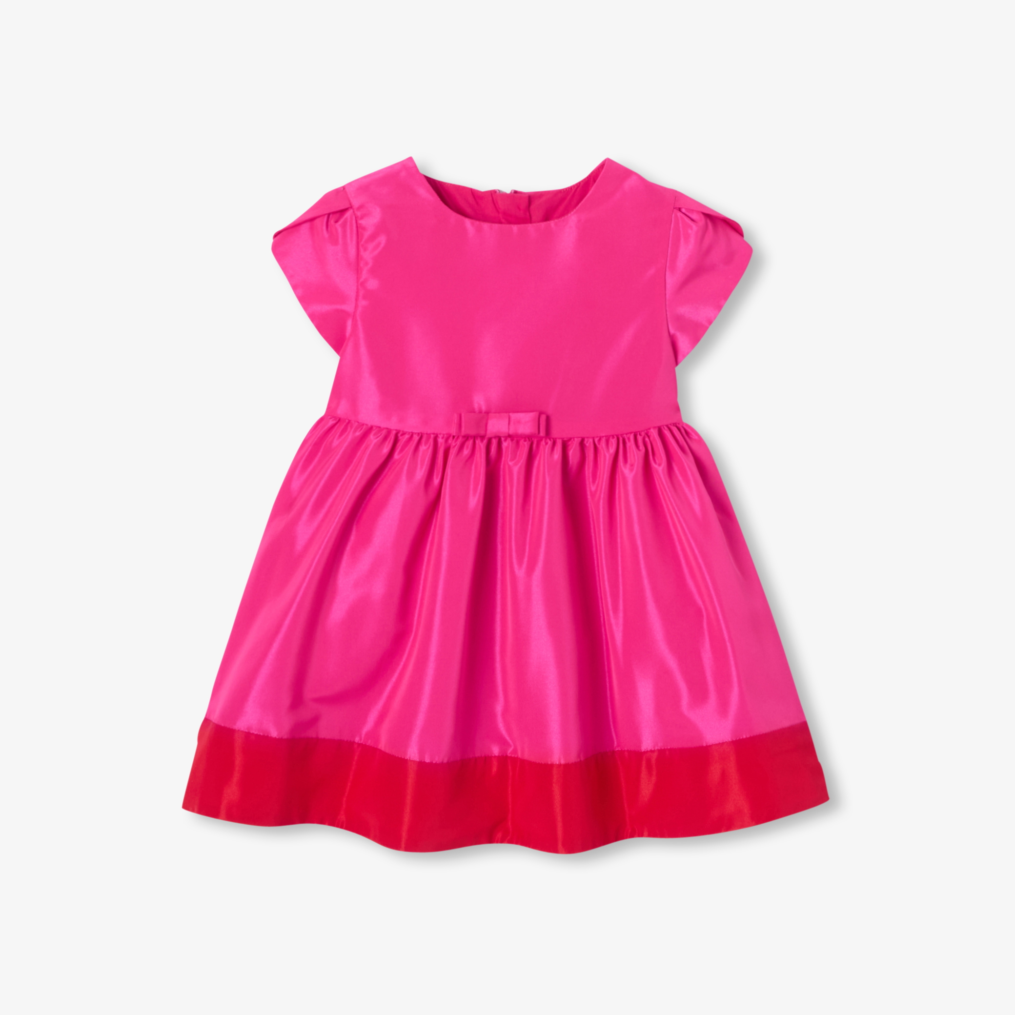 Jacadi - Robe de fêtes pour bébé en taffetas - Rose/Rouge - Taille: 24M